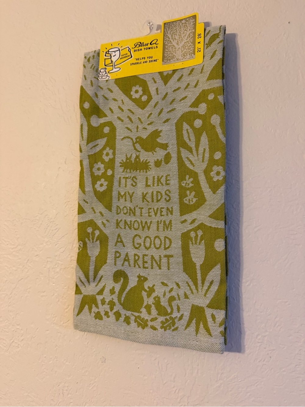 Blue Q - Funny Quote Green Dish Towel